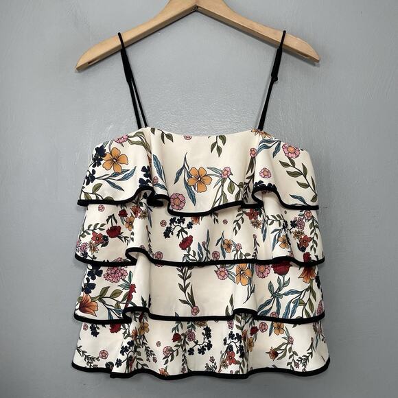 C/MEO Collective Tops - C/Meo Collective Size Small Garden Floral Tiered Ruffle Tank Top Preppy Romantic
